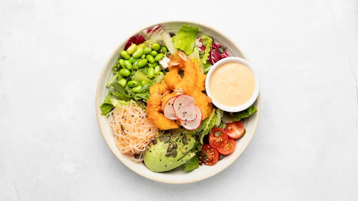 Pankofriterad Räksallad