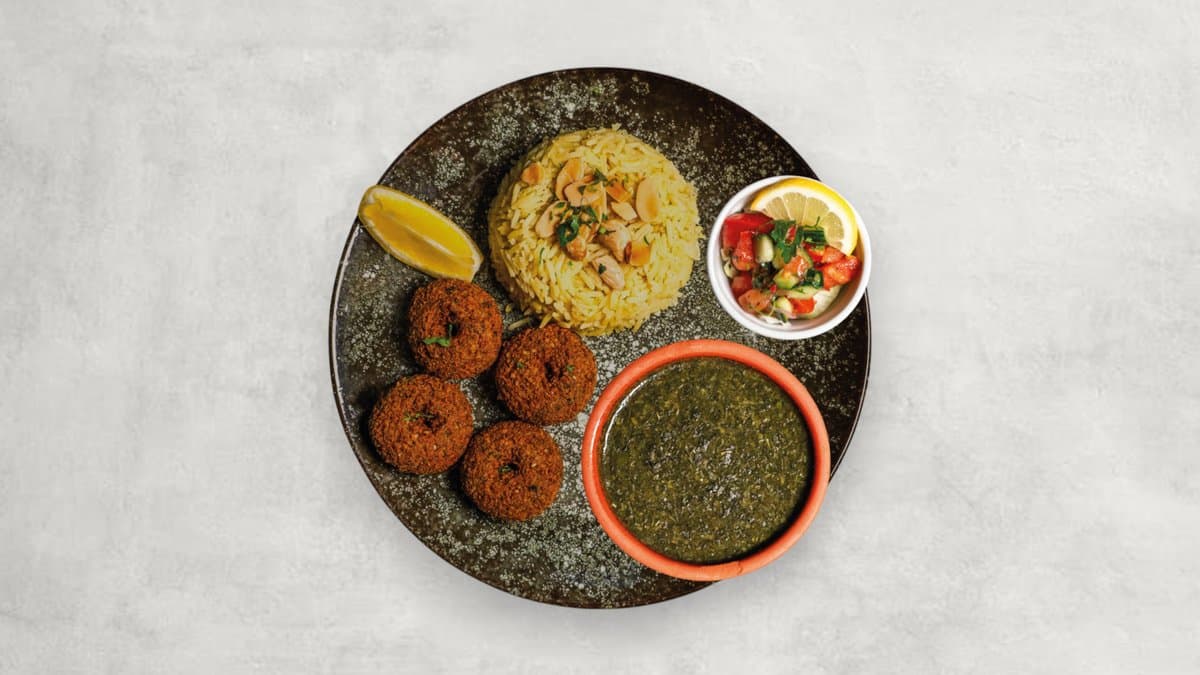(16) Vegansk Molokhia Bil Falafel