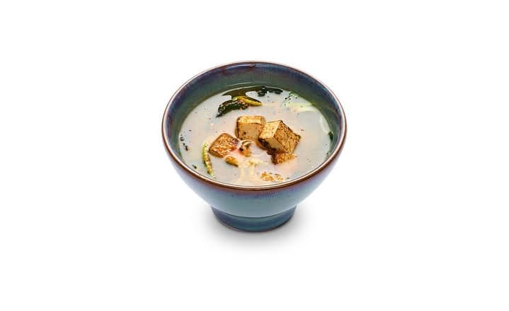 Flamed Tofu Miso Soup (Vegan)