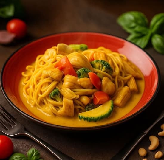 27 B gul curryäggnudlar
