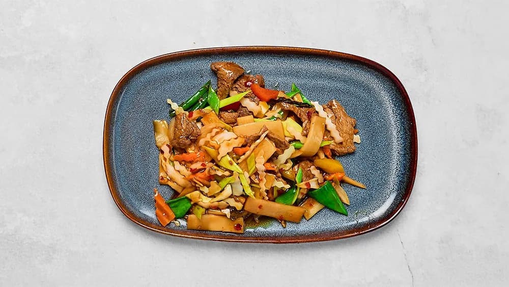 Wokad Biff med Färsk Thaibasilika