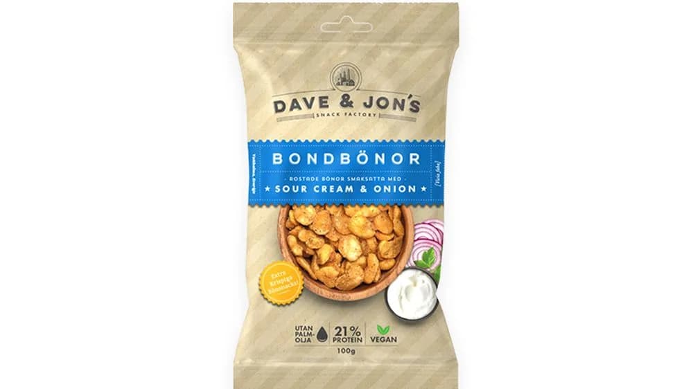 rostade bondbönor: sourcream & onion