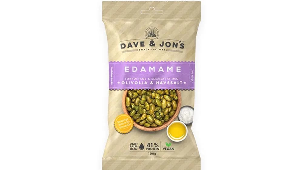 rostade edamame: olivolja & havssalt