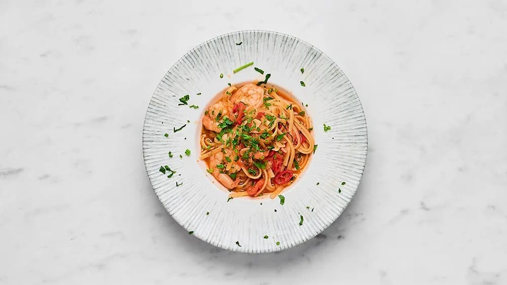 Linguine Gamberetti Vino Bianco