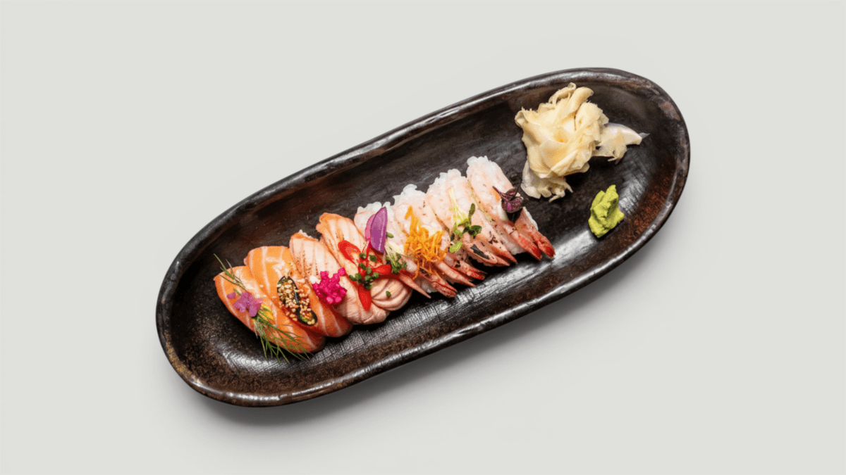 6 lax 6 räk nigiri