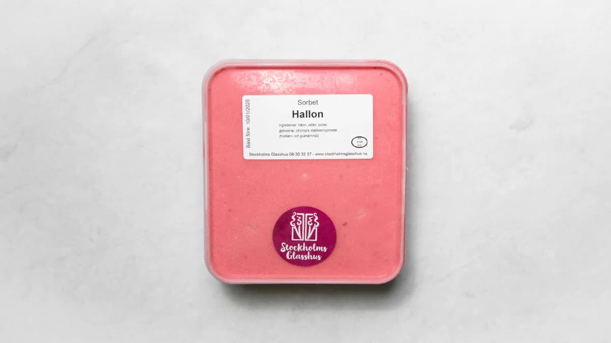 Hallonsorbet